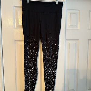 Black and Metallic Splatter Leggings